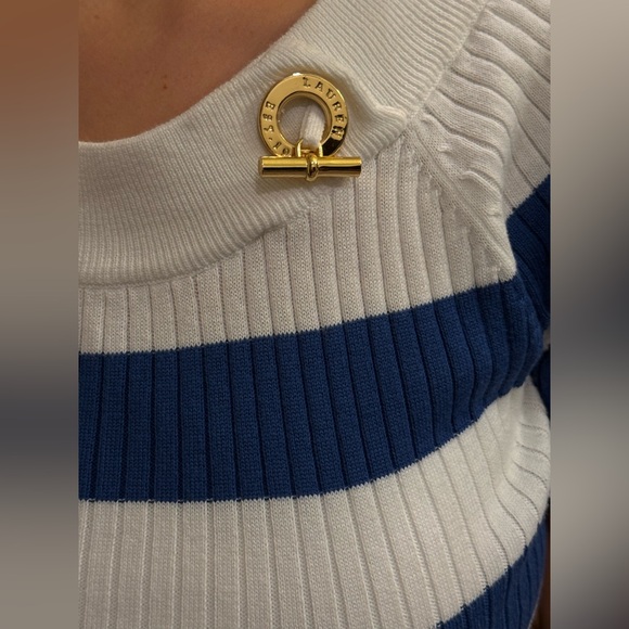 Ralph Lauren Blue and White Striped Sweater Small - Picture 3 of 3